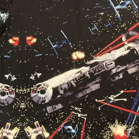 Hoo Shops x Space War Space Light Hawaiian Short Button Sleeve Fan Shirt 3X - Picture 11 of 11